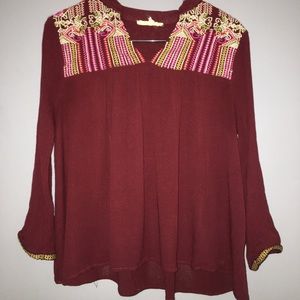 Burgundy top